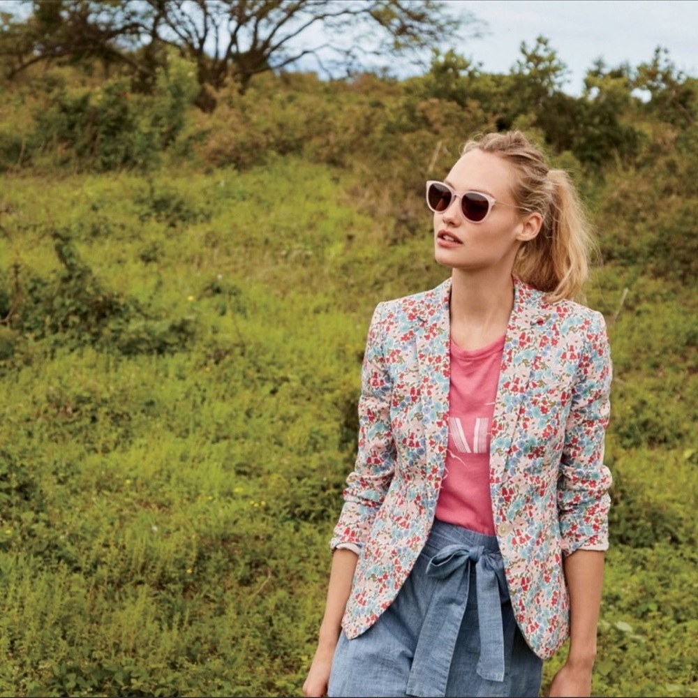J. Crew Campbell Blazer Liberty Poppy Size 4